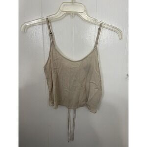 Forever 21 S Beige Cropped Tank Top Lacing Nwot